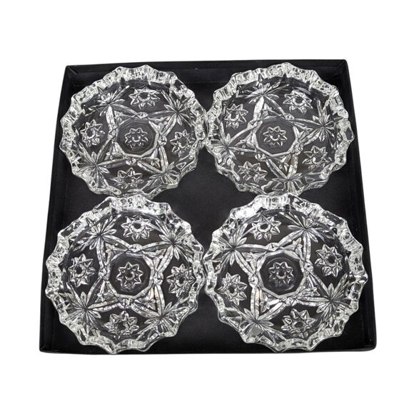 Vintage Anchor Hocking Early American Prescut Ashtrays: Set of 4 in Box - Picture 5 of 5